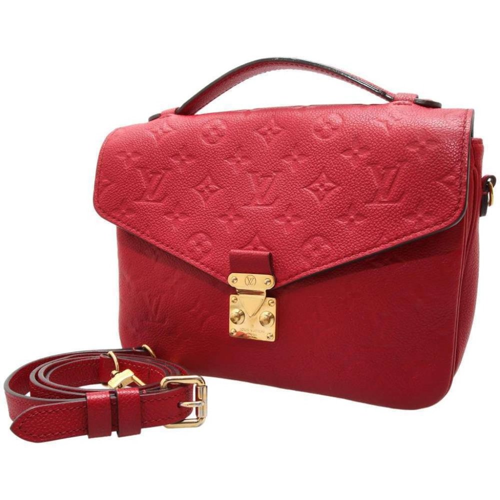 Metis Pochette Empreinte Leather Red Shoulder Bag